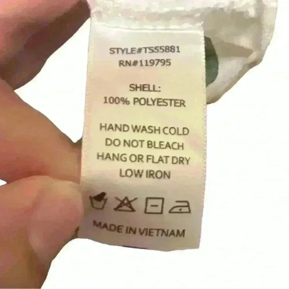 Forever 21 • Sheer Chiffon White Cactus Print Pattern Crop Top Tie Front Medium - Picture 6 of 6